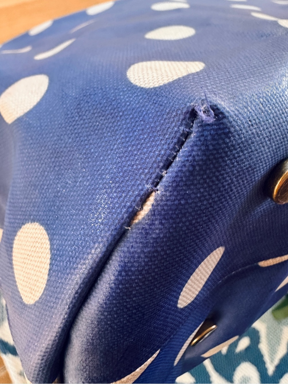 Cath Kidston Navy and Cream Polka Dot Tote - Picture 12 of 14